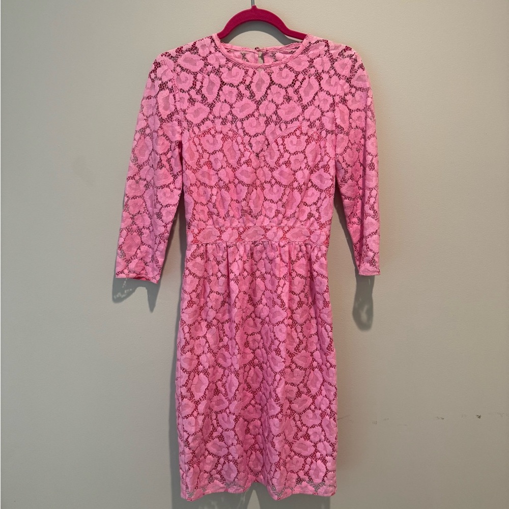 Moschino Cheap and Chic Sweetheart Animal Pattern Barbie Pink Pencil Dress Sz 2